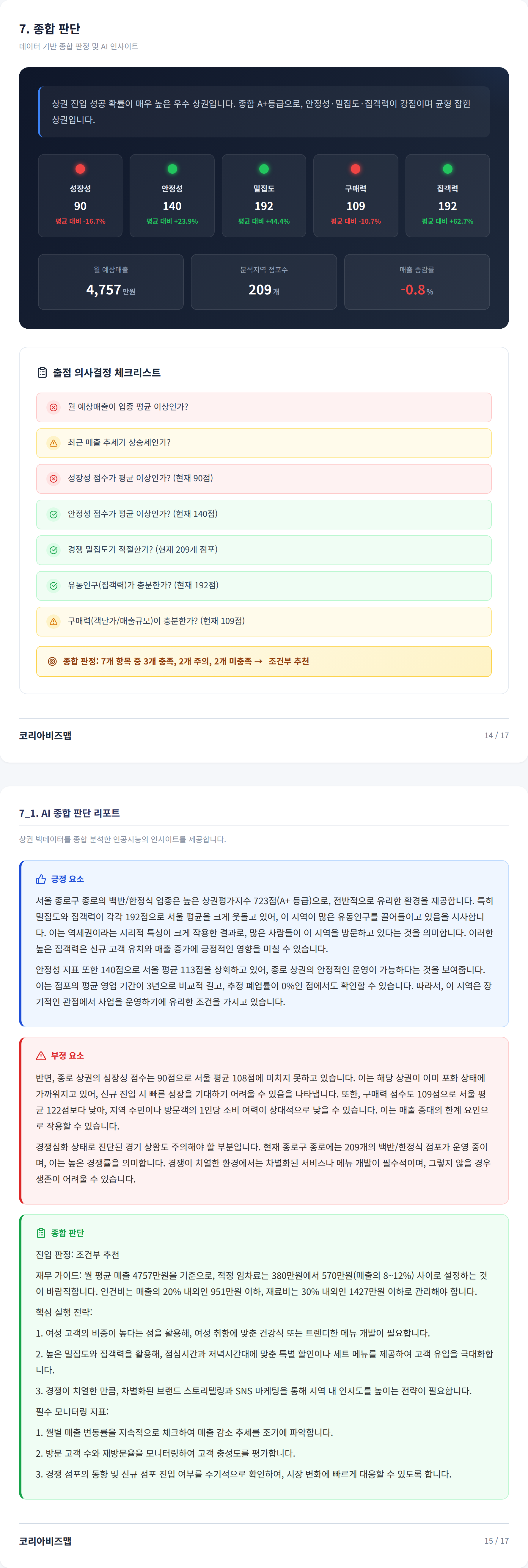 종로 종합 판단
