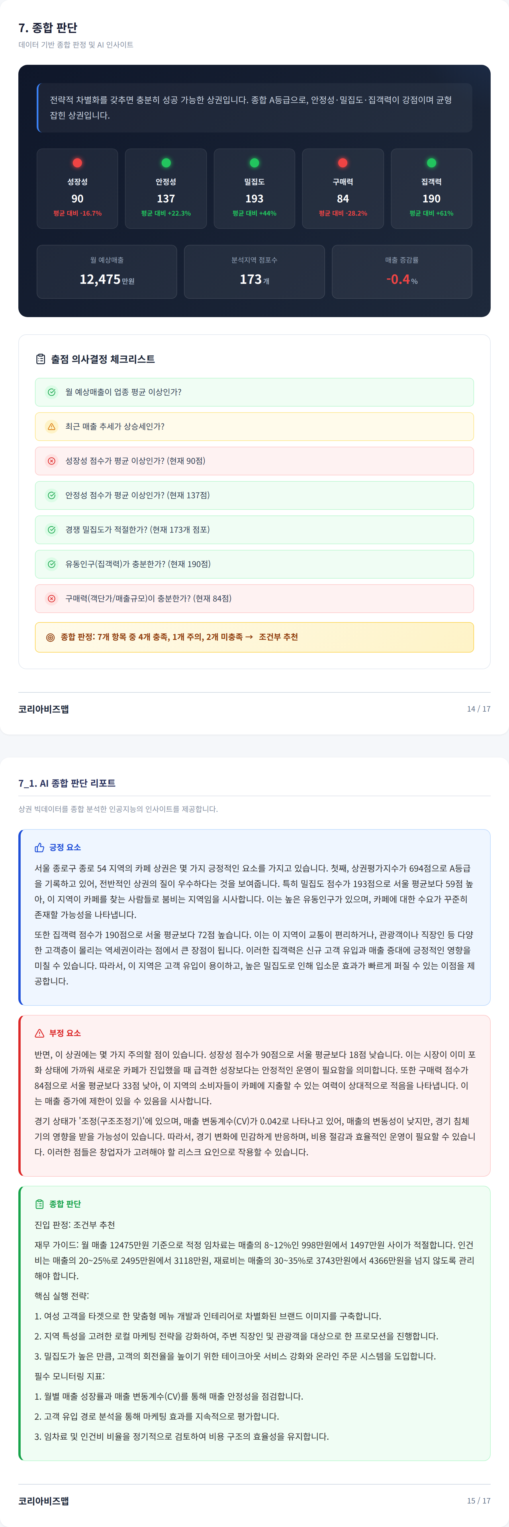 종로 종합 판단