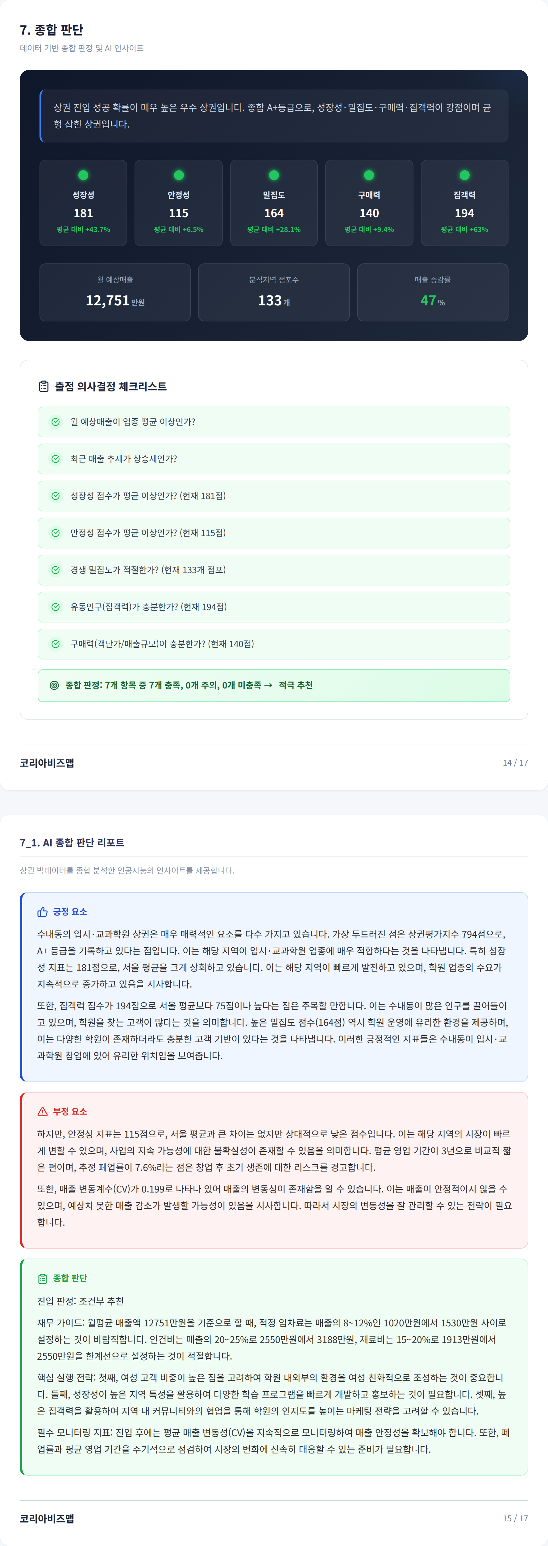 수내 종합 판단