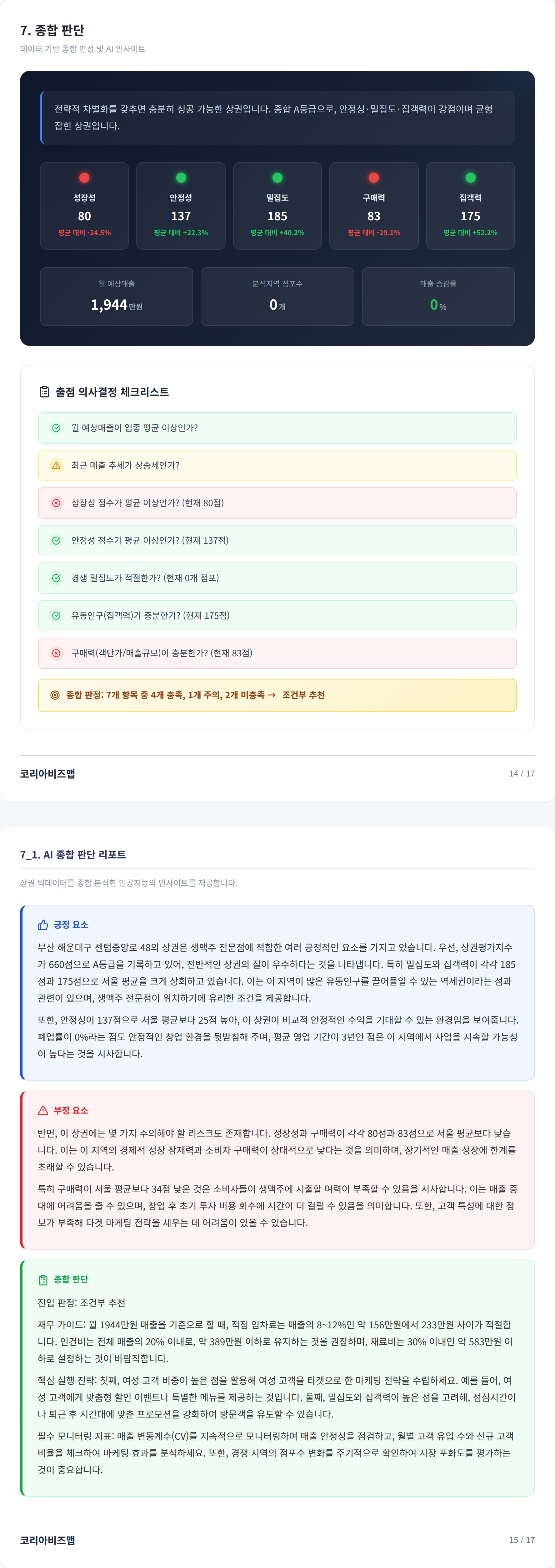 센텀시티 종합 판단