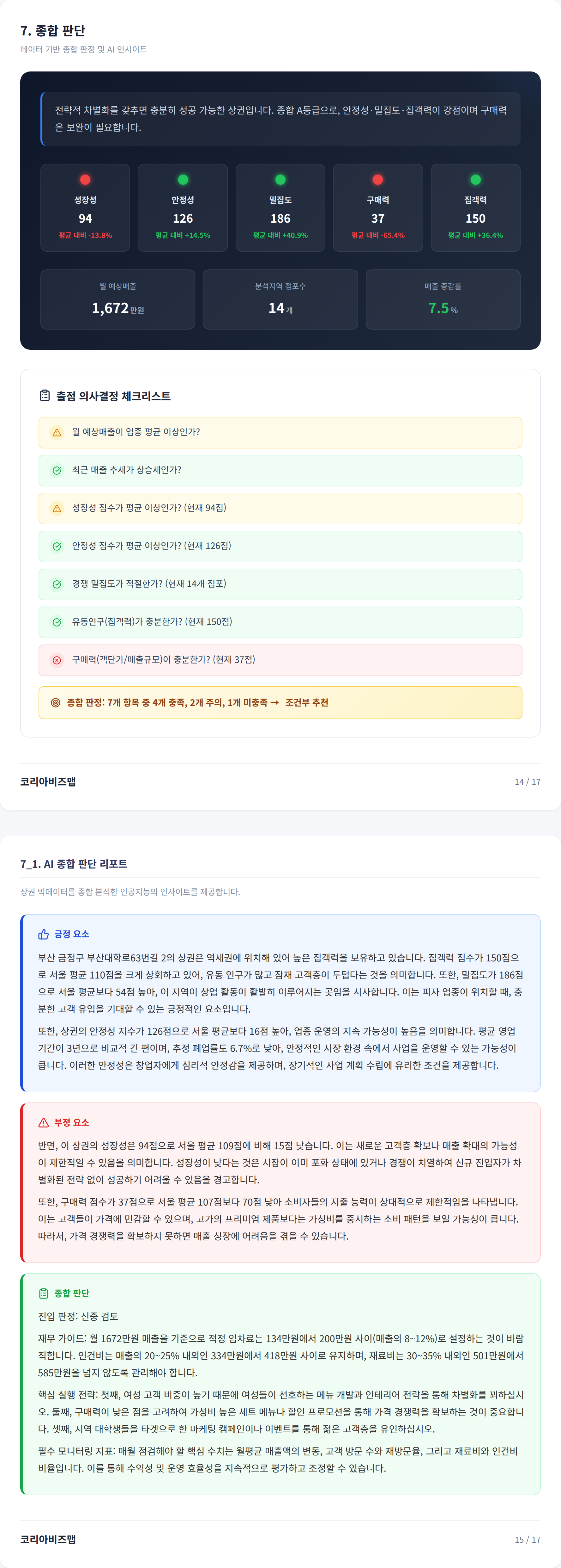 부산대역 종합 판단