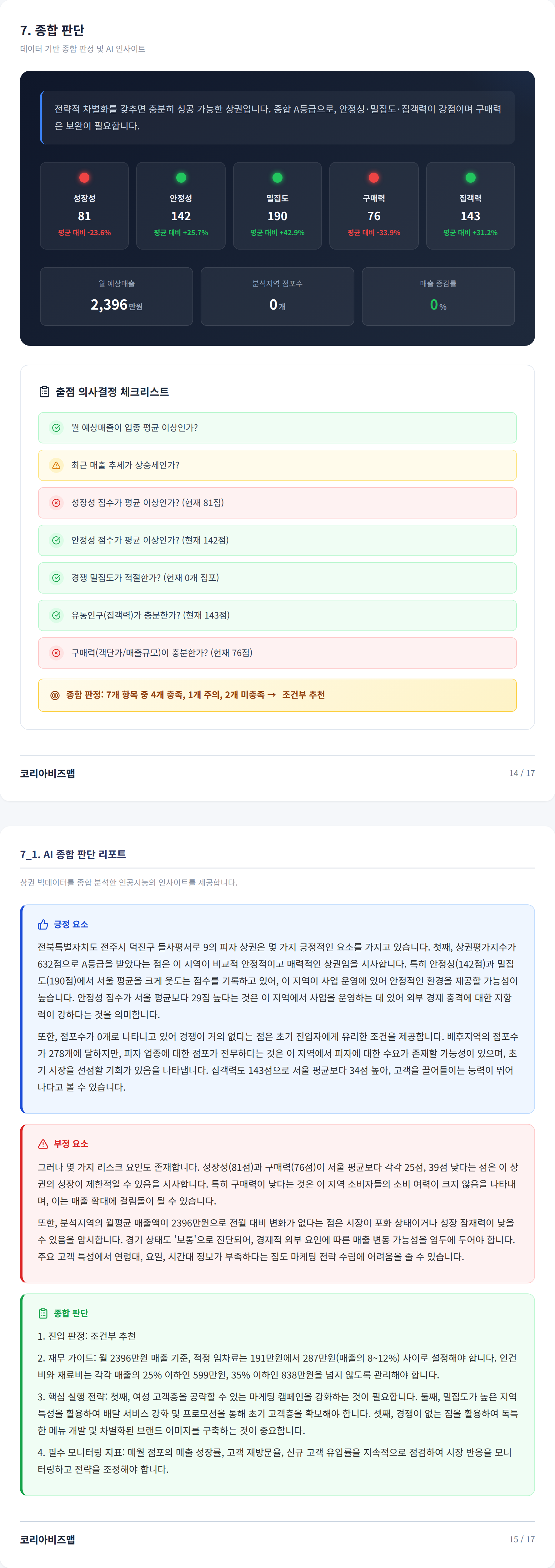전주천변 종합 판단