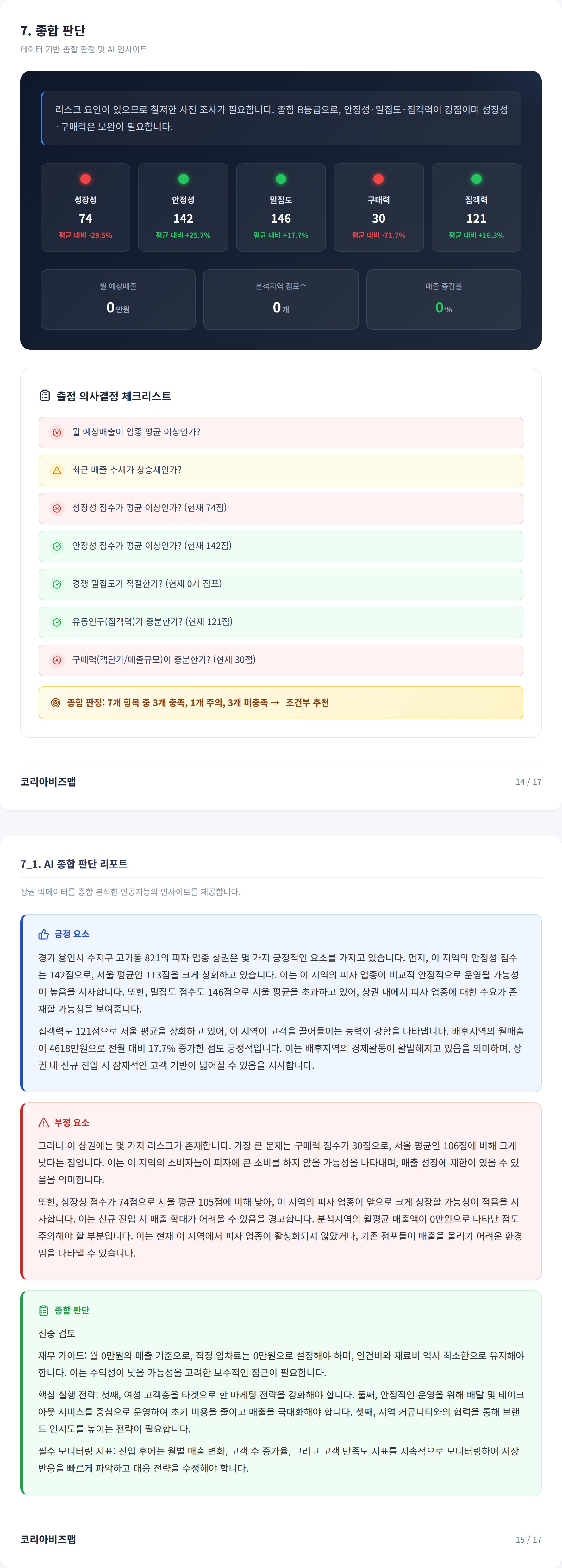 수지 종합 판단