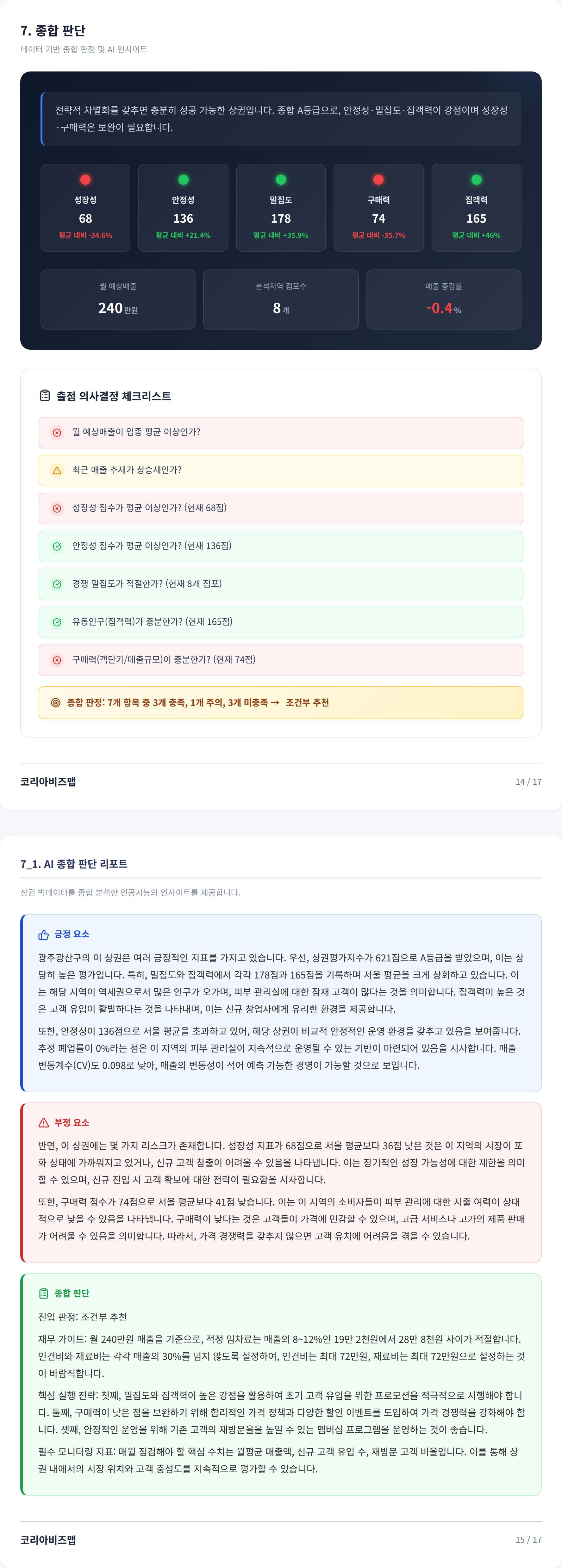광주광역시 송정동 종합 판단