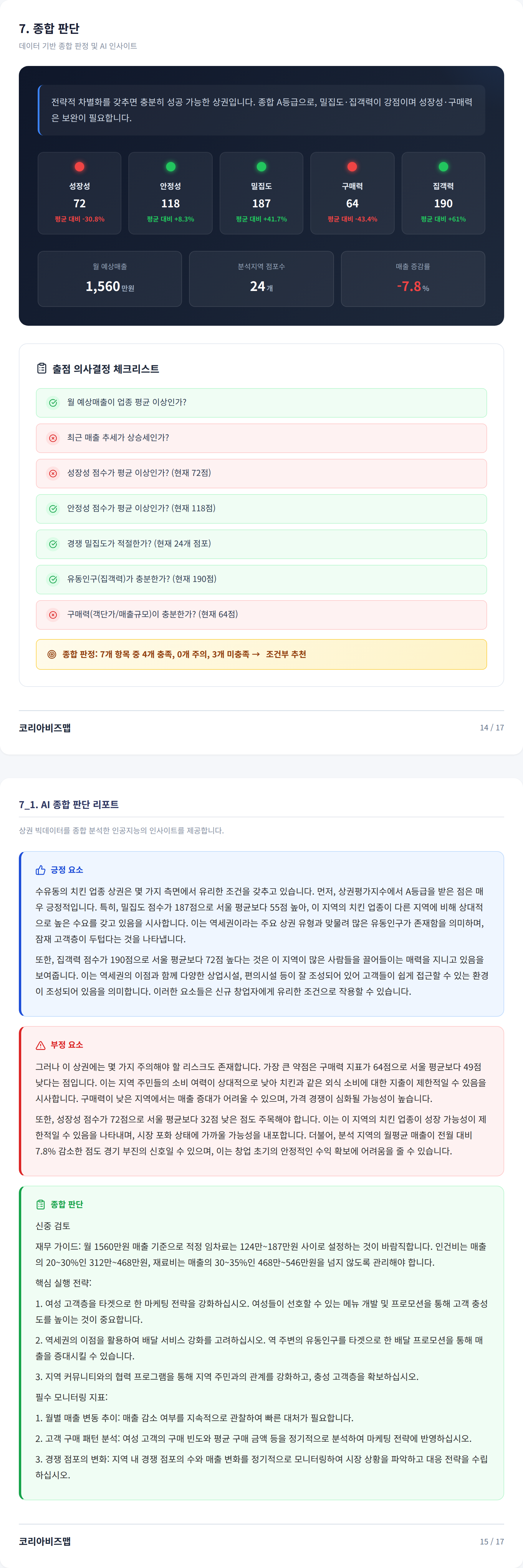 수유 종합 판단