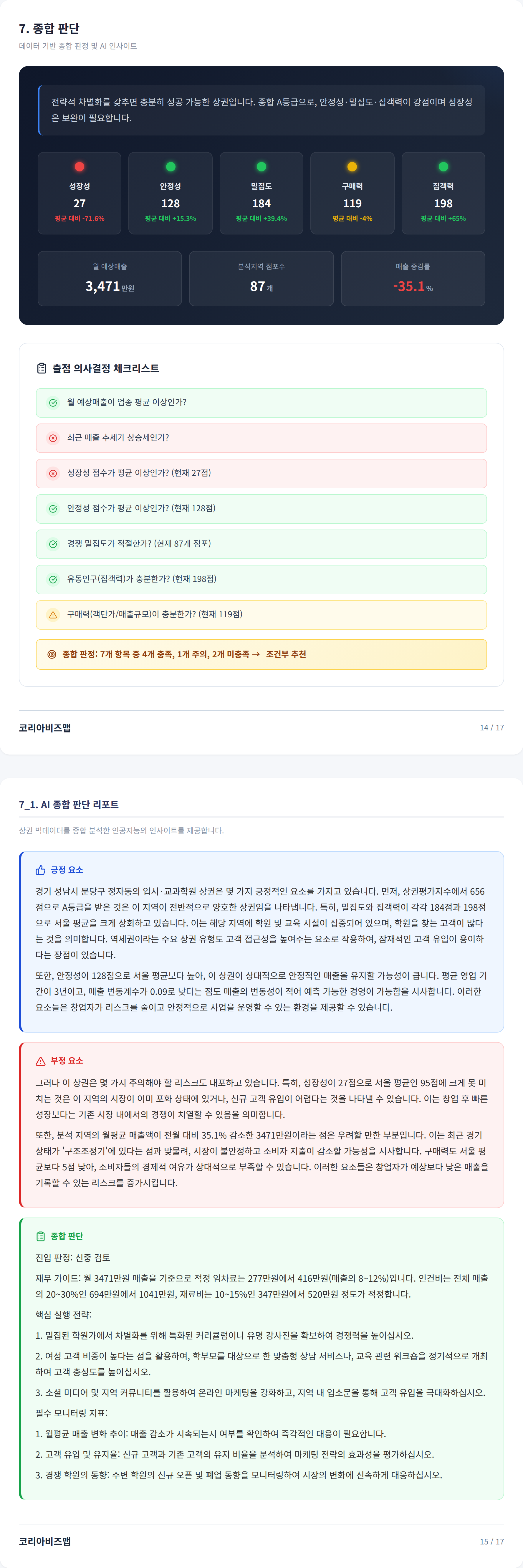 정자 종합 판단